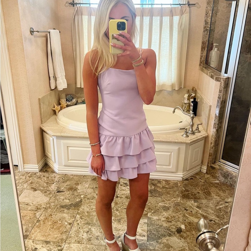 Likely lilac ruffle dress XS